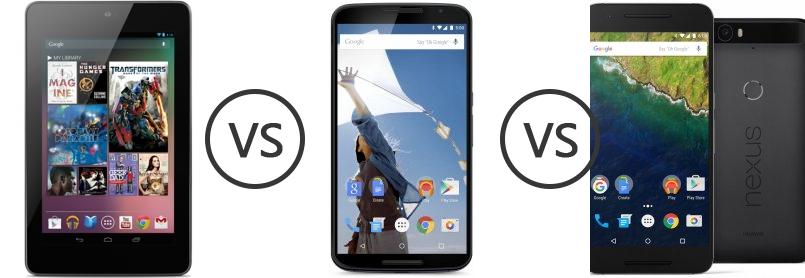 Asus Google Nexus 7 vs Motorola Nexus 6 vs Huawei Nexus 6P - Phone  Comparison