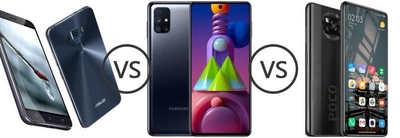Asus Zenfone 3 ZE552KL vs Samsung Galaxy M51 vs Xiaomi Poco X3 NFC - Phone  Comparison