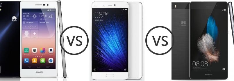 officieel Dhr gerucht Huawei Ascend P7 vs Xiaomi Mi 5 vs Huawei P8 Lite - Phone Comparison