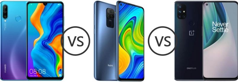Huawei P30 lite vs Xiaomi Redmi Note 9 vs OnePlus Nord N10 5G - Phone  Comparison