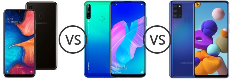 Samsung Galaxy A20e vs Huawei P40 lite E vs Samsung Galaxy A21s - Phone  Comparison