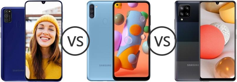 Samsung Galaxy M21 vs Samsung Galaxy A11 vs Samsung Galaxy A42 5G - Phone  Comparison