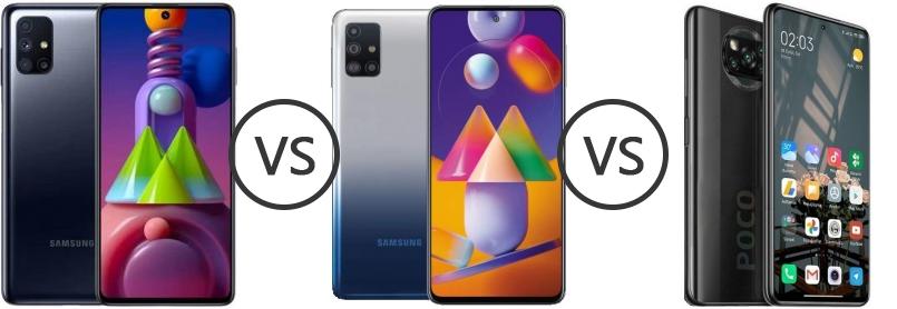 Samsung Galaxy M51 vs Samsung Galaxy M31s vs Xiaomi Poco X3 NFC - Phone  Comparison