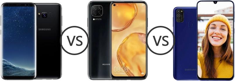 Samsung Galaxy S8+ vs Huawei P40 Lite vs Samsung Galaxy M21 - Phone  Comparison