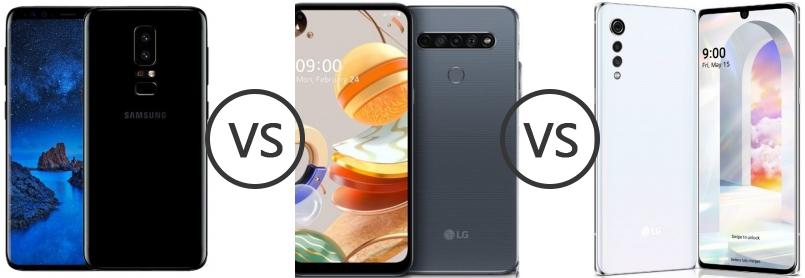 Samsung Galaxy S9+ vs LG K61 vs LG Velvet - Phone Comparison