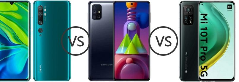 Xiaomi Mi Note 10 vs Samsung Galaxy M51 vs Xiaomi Mi 10T Pro 5G - Phone  Comparison
