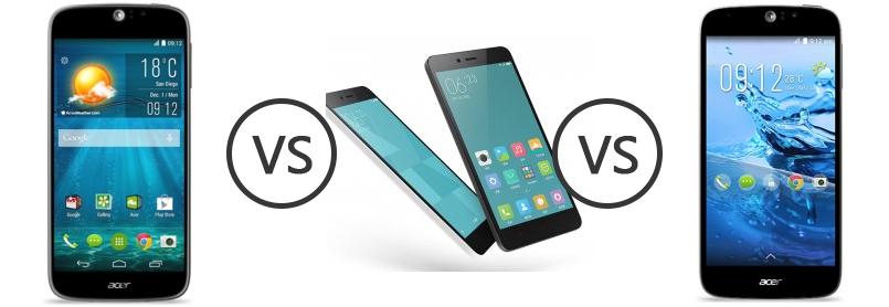 Acer Liquid Jade S vs Xiaomi Redmi Note 2 vs Acer Liquid Jade Z - Phone  Comparison
