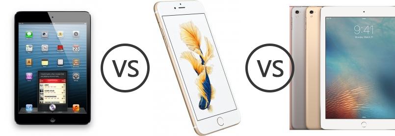Apple iPad mini Wi-Fi vs Apple iPhone 6s Plus vs Apple iPad Pro