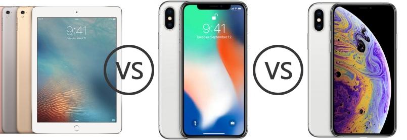 Apple iPad Pro 9.7 vs Apple iPhone X vs Apple iPhone XS - Phone