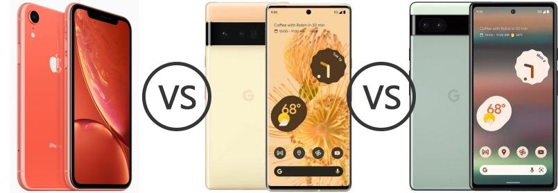 Apple iPhone XR vs Google Pixel 6 Pro vs Google Pixel 6a - Phone