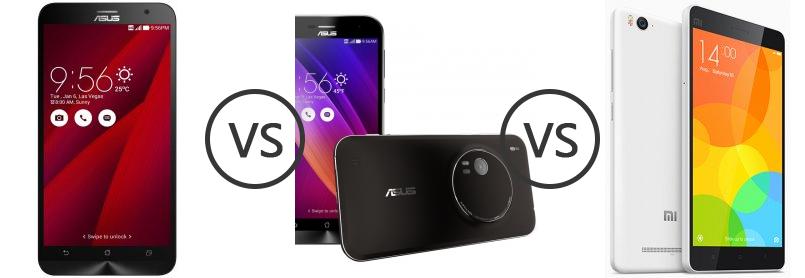 Asus Zenfone 2 ZE551ML vs Asus Zenfone Zoom ZX550 vs Xiaomi Mi 4i