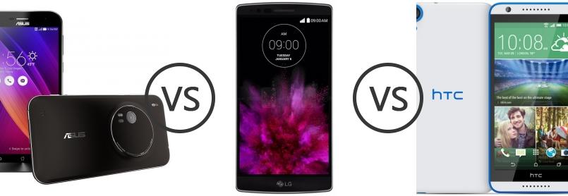 Asus Zenfone Zoom ZX550 vs LG G Flex2 vs HTC Desire 820s