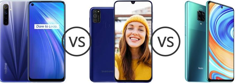 Realme vs Samsung Galaxy M21 vs Xiaomi Redmi Note Pro (Global