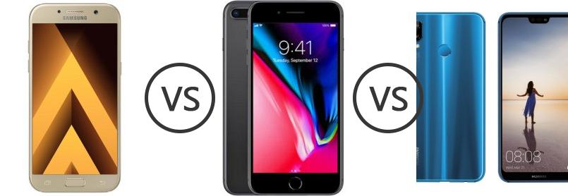 Gelişmek Hafif Savaş gemisi  Samsung Galaxy A5 (2017) vs Apple iPhone 8 Plus vs Huawei P20 Lite - Phone  Comparison