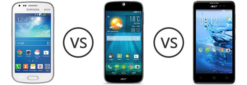 Samsung Galaxy S Duos 2 S7582 vs Acer Liquid Jade S vs Acer Liquid Z520
