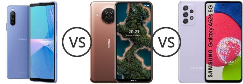 Nokia Xperia X20 Sony Xperia 10 III Vs Nokia X20 Vs Samsung Galaxy A52s 5G Phone Comparison