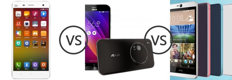 Xiaomi Mi 4 vs Asus Zenfone Zoom ZX550 vs HTC Desire 826 - Phone