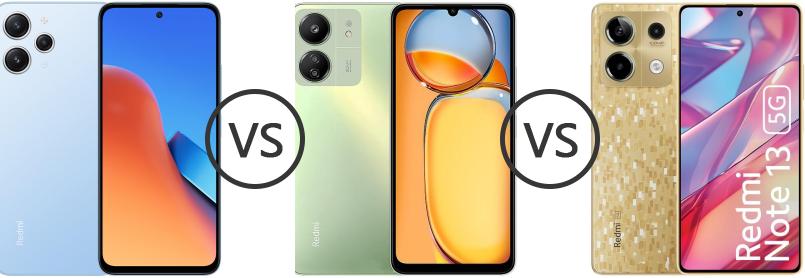 Xiaomi Redmi 12 vs Xiaomi Redmi 13C vs Xiaomi Redmi Note 13 