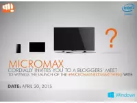 Micromax is announcing its #NextSmartThing running Windows on April 30th
