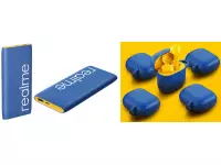 Realme launched Realme power bank Classic Blue 10000mAh and Realme Buds Air Iconic Covers in India.