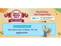 Amazon Great India Festival Sale 2020 starting from Jan 19, get Up to 40% to 80% off on smartphones, accessories, TVs, laptops, gaming consoles and more.