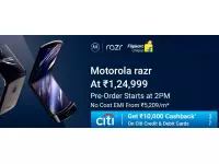 Motorola launched Motorola Razr 2019 in India at Rs.1,24,999 on Flipkart with 6.2-inch flexible OLED 21:9 CinemaVision display, Snapdragon 710 SoC, 6GB RAM