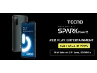 TECNO Spark Power 2 launched in India for Rs. 9999 with 7-inch display, stereo speakers, 6000mAh battery