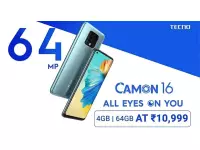 TECNO CAMON 16 launched in India at Rs.10,999 with 6.8-inch display, Helio G70 SoC, 64MP quad rear cameras