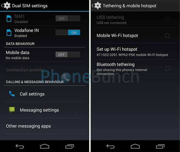 Dual Sim Settings Tethering Options