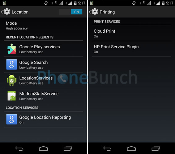 Location Cloud Printing Android Kitkat
