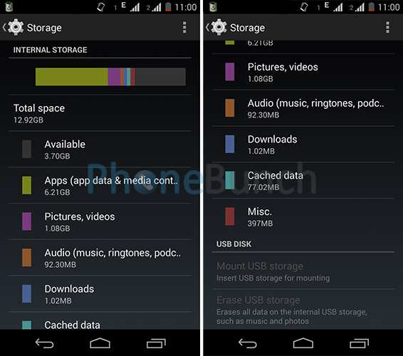 Storage Moto G 16 Gb