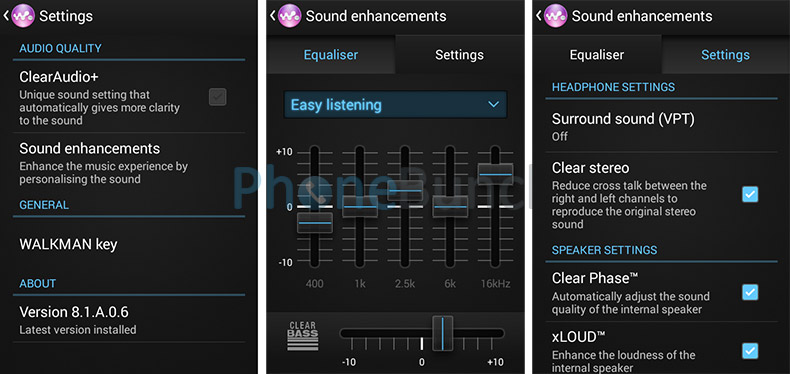 Walkman Audio Settings