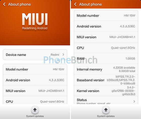 Miui About Device