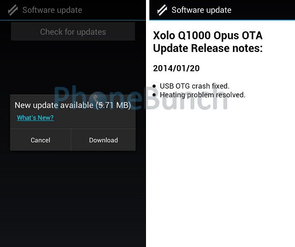 Xolo Q1000 Opus Ota Update Fixes Heating Issues